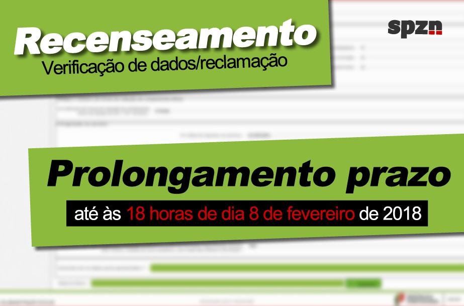 Recenseamento: Prolongamento do Prazo