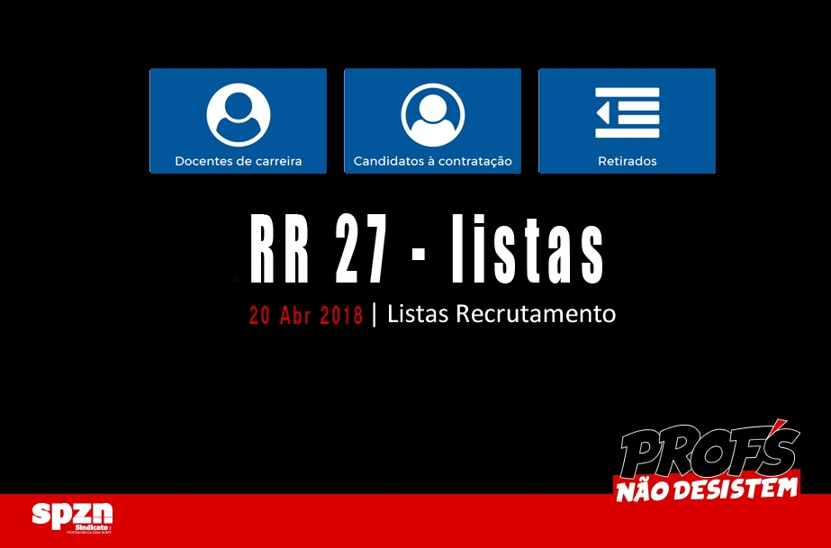 Listas - Reserva de Recrutamento n.º 27