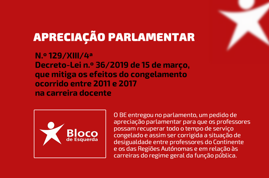 BE - Pedido de apreciação parlamentar