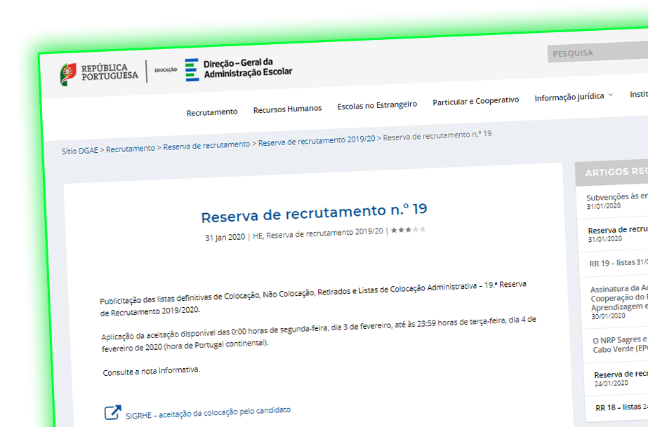 Reserva de recrutamento n.º 19