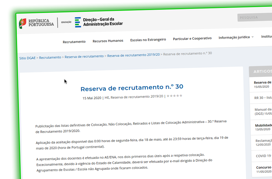 Reserva de recrutamento n.º 30