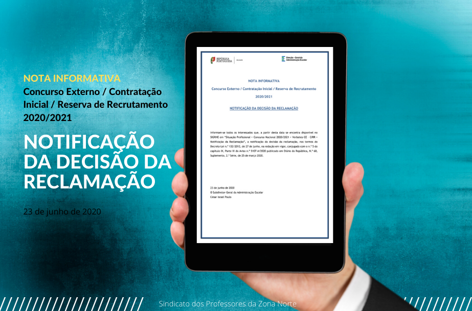 NOTA INFORMATIVA: Concurso Externo / Contratação Inicial / Reserva de Recrutamento  2020/2021