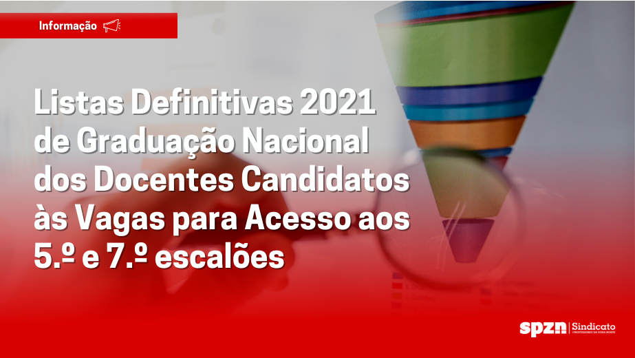 Progressão na Carreira - Listas Definitivas 2021 de Graduação Nacional dos Docentes Candidatos às Vagas para Acesso aos 5.º e 7.º escalões