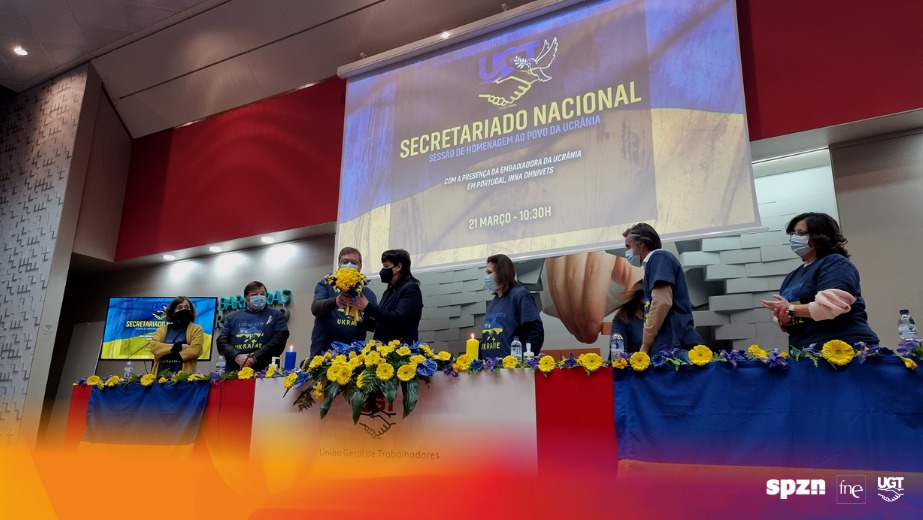 Secretariado Nacional da UGT presta homenagem ao povo da Ucrânia