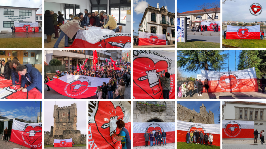 Bandeira “Melhorar a Educação? Tratem bem os que cá estão!” recolheu centenas de assinaturas no Norte do país