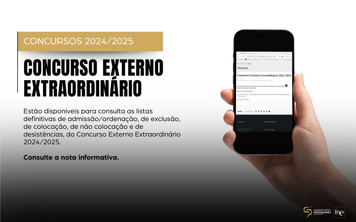 Concurso Externo Extraordinário 2024/2025 – Listas Definitivas